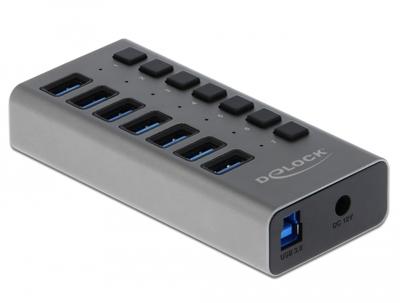 DeLOCK 63669 interface hub USB 3.2 Gen 1 (3.1 Gen 1) Type-B 5000 Mbit/s Grijs
