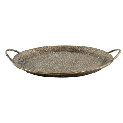 Dienblad/serveer tray Monaco - metaal/nikkel - brons - Dia 33 x 6 cm