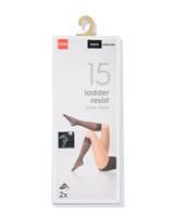 HEMA Kniekousen 15denier anti-ladder - 2 paar zwart (zwart)