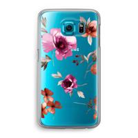 Geschilderde bloemen: Samsung Galaxy S6 Transparant Hoesje
