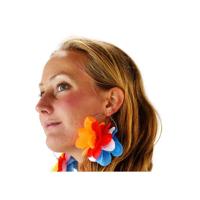 Verkleed bloemen oorbellen - oranje - dames - Holland/Oranje - koningsdag
