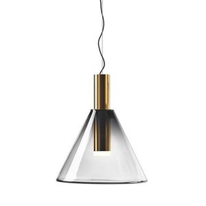 Bomma Phenomena Hanglamp - Cone - Rook grijs - goud