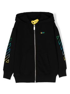 Off-White Kids hoodie en coton à logo brodé - Noir