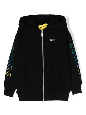 Off-White Kids hoodie en coton à logo brodé - Noir