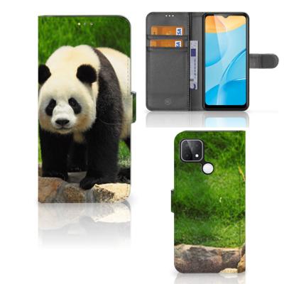 OPPO A15 | Telefoonhoesje | Met pasjeshouder | Panda