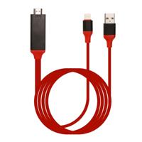 2m 8 Pin mannetje naar HDMI mannetje & USB mannetje Adapter Kabel voor iPhone 7 / 7 Plus / 6s Plus / 6s / 6 Plus / 6 / 5s / 5 & iPad