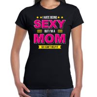 Hate being sexy but Im a mom / Haat sexy zijn maar ben moeder cadeau t-shirt zwart voor dames - thumbnail