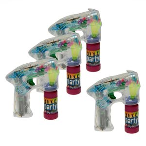 Bellenblaas speelgoed feest pistool - 4x - LED verlichting - Multi kleuren