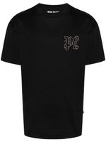 Palm Angels monogram-appliqué cotton T-shirt - Noir - thumbnail