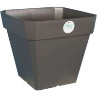 RIVIERA Vierkante plastic bloempot Solilla - 49 x 49 x H 45 cm - 65 L - glittergrijs