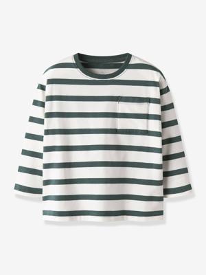 T-shirt met lange mouwen NMMLEROY NAME IT, losse pasvorm groen
