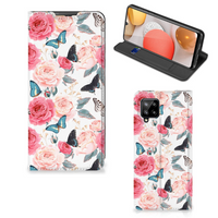 Samsung Galaxy A42 Smart Cover Butterfly Roses