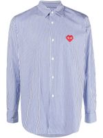 Comme Des Garçons Play chemise rayée à logo brodé - Bleu