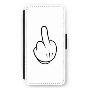 Middle finger white: iPhone 11 Flip Hoesje