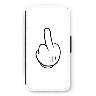 Middle finger white: iPhone 11 Flip Hoesje