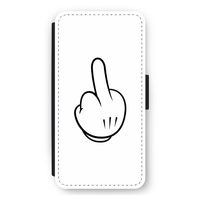 Middle finger white: iPhone 11 Flip Hoesje