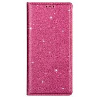 Samsung Galaxy A22 5G hoesje - Bookcase - Pasjeshouder - Portemonnee - Glitter - TPU - Roze - thumbnail