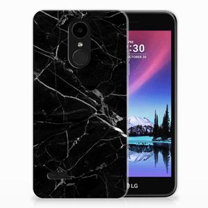 LG K4 (2017) TPU Siliconen Hoesje Marmer Zwart - Origineel Cadeau Vader