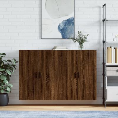 Hangkasten 2 st 69,5x34x90 cm bruin eikenkleur