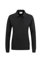 Hakro 215 Women's long-sleeved polo shirt MIKRALINAR® - Black - S - thumbnail