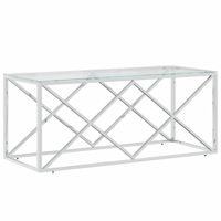 vidaXL Salontafel 110x45x45 cm roestvrij staal en glas