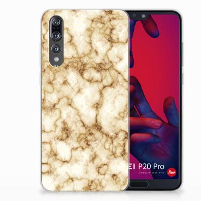 Huawei P20 Pro | TPU | Siliconen hoesje | Marmer Goud