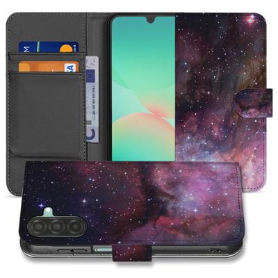 Book Case Hoes Samsung Galaxy A17 Heelal Design PU Leer Grijs