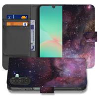 Book Case Hoes Samsung Galaxy A17 Heelal Design PU Leer Grijs