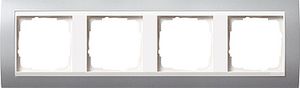 Gira Event Aluminium / Zuiverwit glanzend 4-voudig