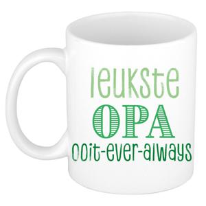 Cadeau koffie/thee mok voor Opa - groen - de leukste Opa - keramiek - 300 ml