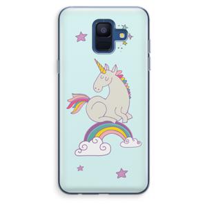 Regenboog eenhoorn: Samsung Galaxy A6 (2018) Transparant Hoesje