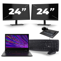 Lenovo ThinkPad L13 - Intel Core i5-10e Generatie - 13 inch - 8GB RAM - 256GB SSD - Windows 11 Home + 2x 24 inch Monitor Lenovo ThinkPad L13 - Intel Core i5-10e Generatie - 13 inch - 8GB RAM - 256GB SSD - Windows 11 Home + 2x 24 inch Monitor