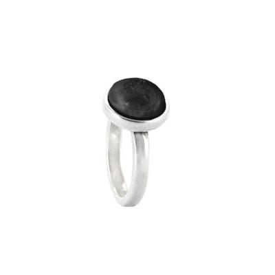 Qoss Ring Mikki Zwarte Steen - Maat XL