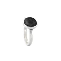 Qoss Ring Mikki Zwarte Steen - Maat XL
