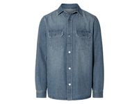 Heren jeanshemd (XL (43/44), Lichtblauw)
