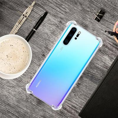 Voor Huawei P30 Pro vier-hoek anti-drop ultradunne transparante TPU telefoon geval (transparant)