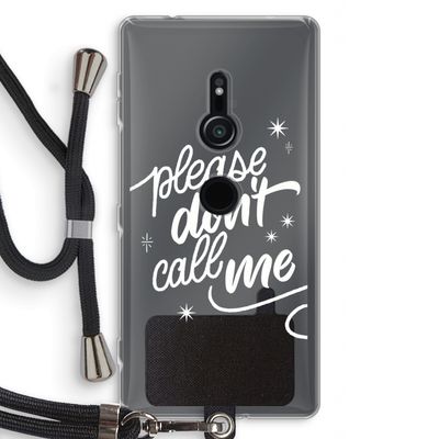 Don't call: Sony Xperia XZ2 Transparant Hoesje met koord