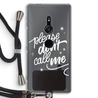 Don't call: Sony Xperia XZ2 Transparant Hoesje met koord