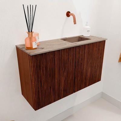 Toiletmeubel Mondiaz Joya Dlux | 70 cm | Meubelkleur Ruby | Faye wastafel Arena Wasbak Rechts | Zonder kraangat(en)