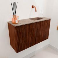 Toiletmeubel Mondiaz Joya Dlux | 70 cm | Meubelkleur Ruby | Faye wastafel Arena Wasbak Rechts | Zonder kraangat(en)