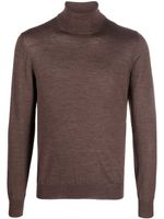 Tagliatore roll-neck fine-knit jumper - Marron - thumbnail