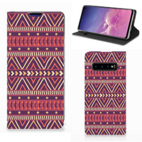 Samsung Galaxy S10 Hoesje met Magneet Aztec Paars