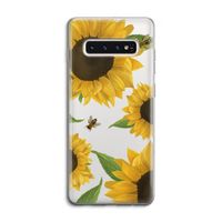 Sunflower and bees: Samsung Galaxy S10 4G Transparant Hoesje