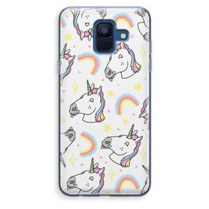 Rainbow Unicorn: Samsung Galaxy A6 (2018) Transparant Hoesje