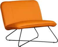 Oranje leren industriële fauteuil zonder armleuning Smile - Toledo Leer Mandarin (oranje leer)