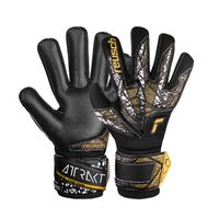 Reusch Attrakt Silver NC Finger Support Junior - Black/Gold - thumbnail