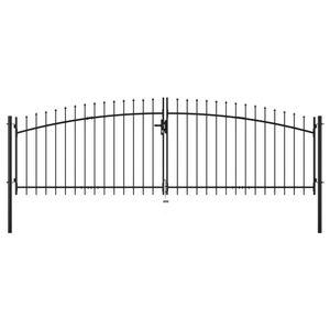 VidaXL Hekpoort dubbele deur met speren bovenkant 400x150 cm