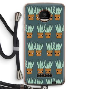 Sansevieria: Motorola Moto Z Force Transparant Hoesje met koord