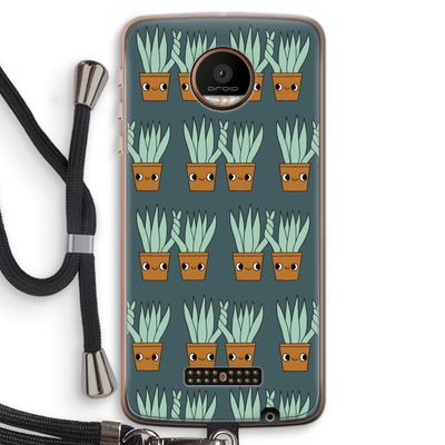 Sansevieria: Motorola Moto Z Force Transparant Hoesje met koord