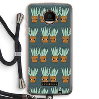Sansevieria: Motorola Moto Z Force Transparant Hoesje met koord